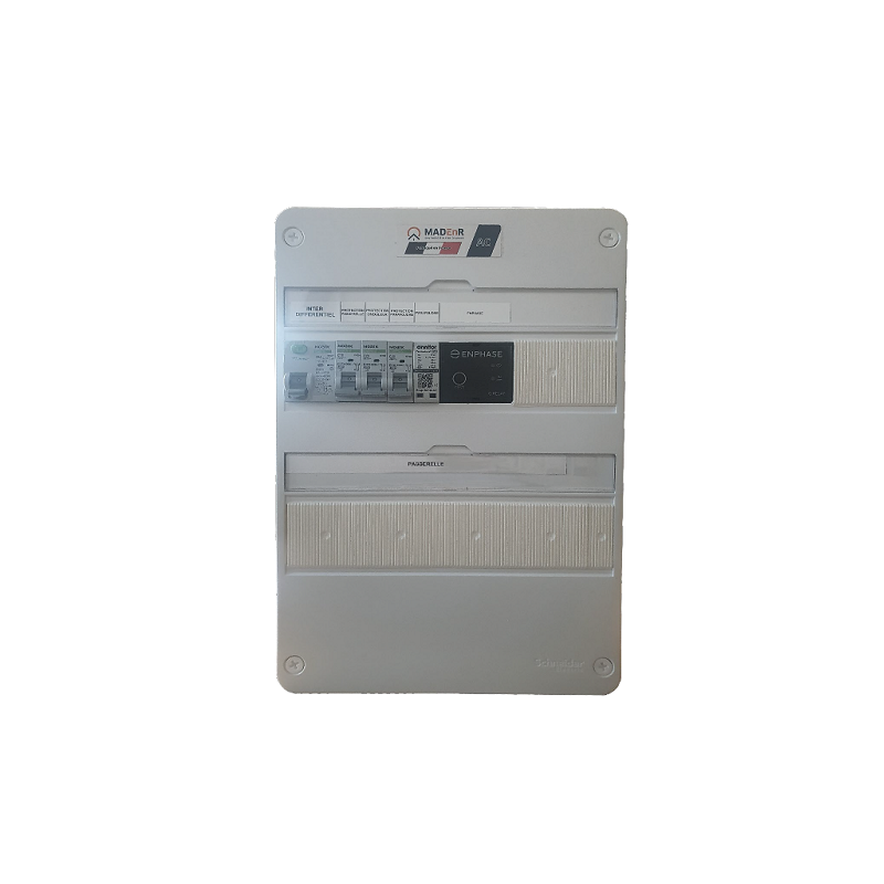Coffret AC - monophasé pour Enphase jusqu'à 4 kW avec QRelay intégré Coffret AC - monophasé pour Enphase jusqu'à 4 kW avec QRelay intégré