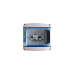 Coffret AC - Monophasé (1 onduleur de 4 à 4,6 kW)   1 disj. 25A + 1 diff. 25A / 300 mA AC (batt. HUAWEI) + paraf. type 2