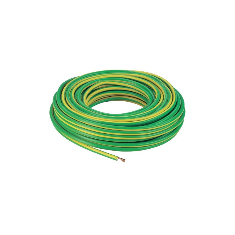 Câble de terre vert jaune - 6 mm² - 100 mètres Câble de terre vert jaune - 6 mm² - 100 mètres